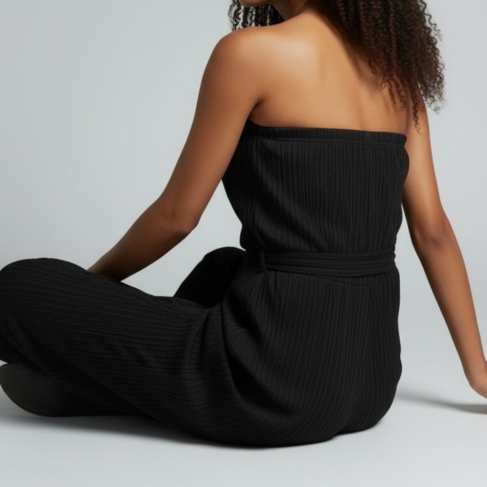 Cosmic Beauty Chic Black Strapless Jumpsuit Large - Picture 8 of 10